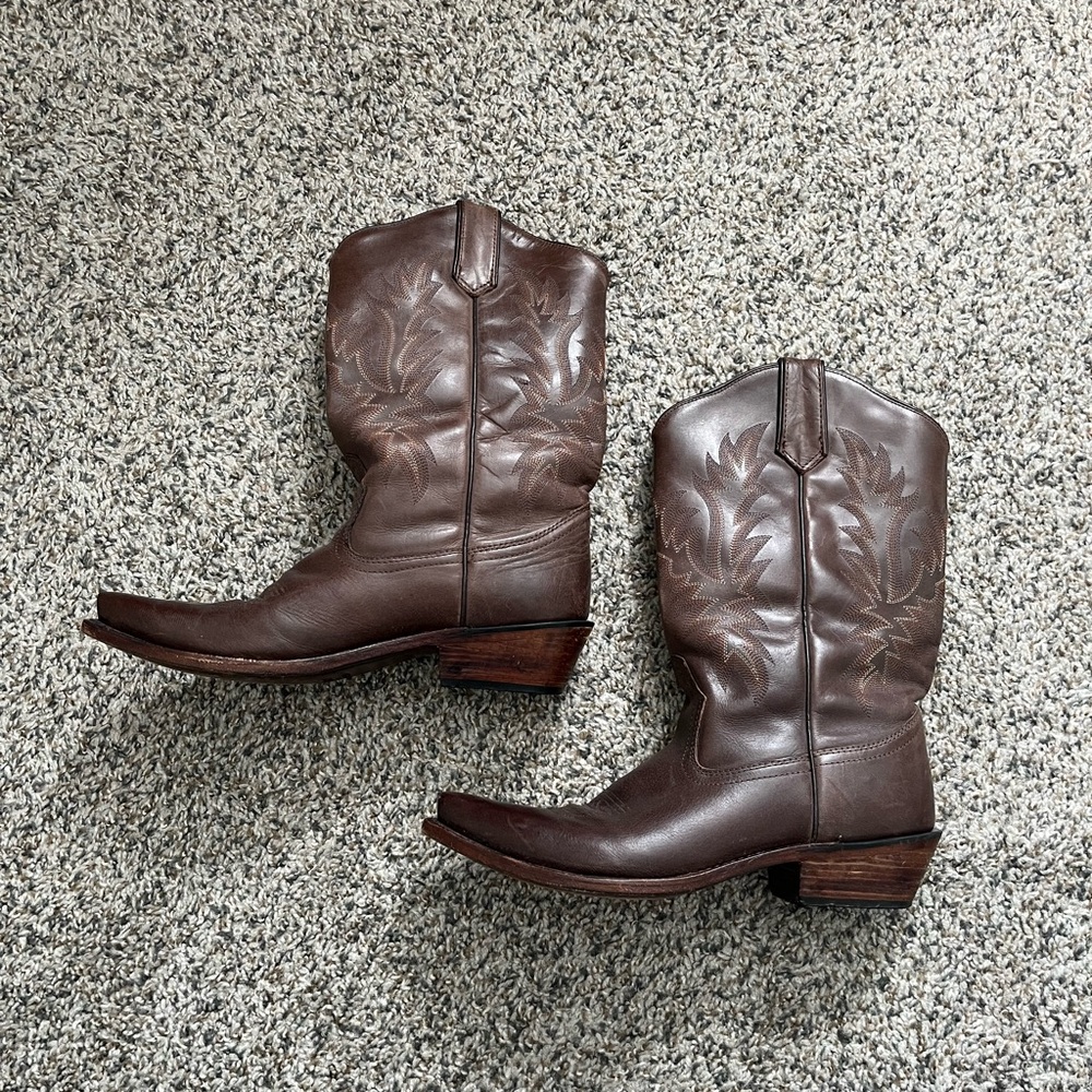 Brown Leather Cowboy Boots
